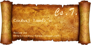 Csuhaj Tamás névjegykártya